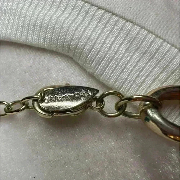 Coldwater Creek Pave Chain Necklace Gold-Tone 22” includes matching earrings - Picture 3 of 4